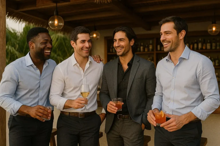 4 Men with Cocktails-Men's Health Coaching & Fitness Training